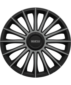 Set 4 copricerchi 14' pollici copriruota auto treviso spc1493bkgr nero grigio